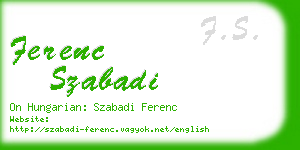 ferenc szabadi business card